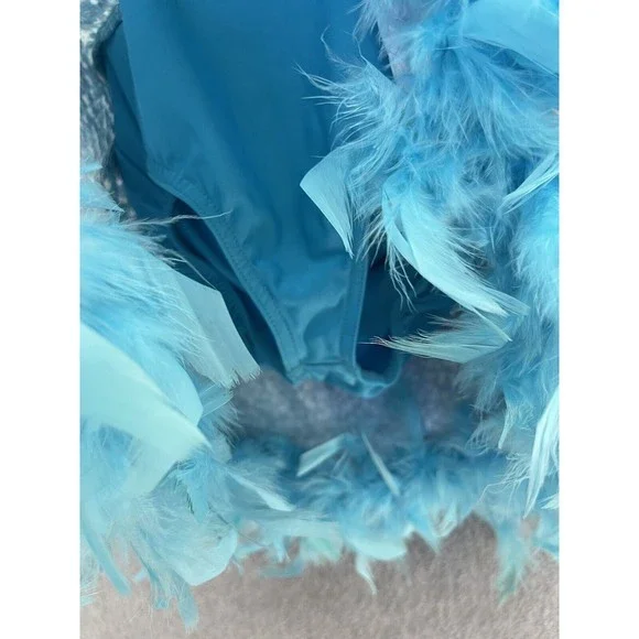 A Wish Come True Girls Sequined Dancewear Costume Wings Feathers Blue IMC 11-12 - Picture 7 of 10